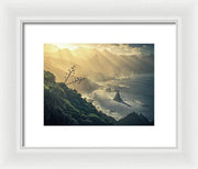 Benijo Beach Framed Print - white mat and white frame smallest size