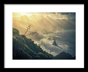 Benijo Beach Framed Print - white mat and black frame medium large